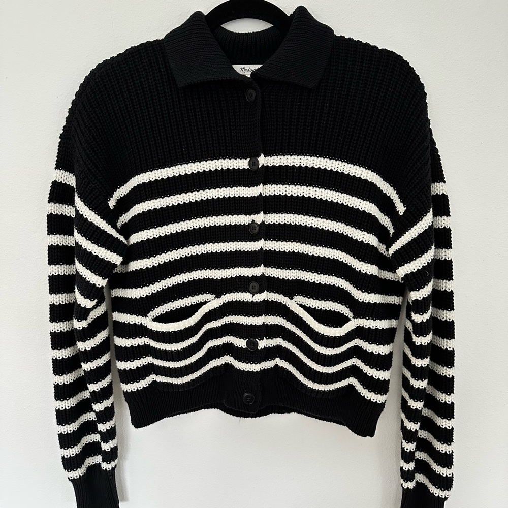 Madewell Melanie Stripe Cotton
Crop Cardigan Sweater